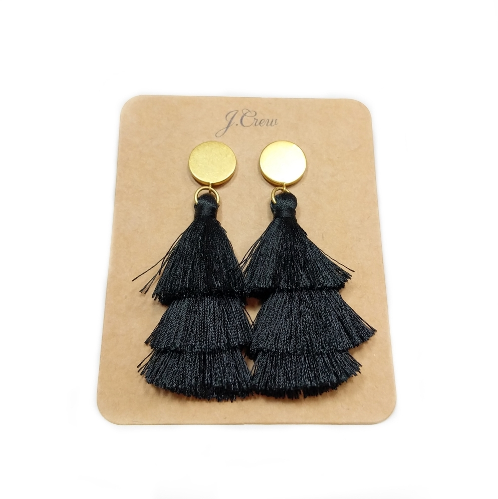 • j crew • tiered tassel earrings